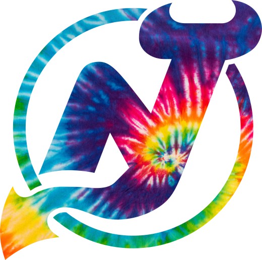 New Jersey Devils rainbow spiral tie-dye logo vinyl decal